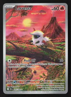 Larvesta Illustration Rare Holo BLK 099/086 NM Pokemon TCG - Image 1