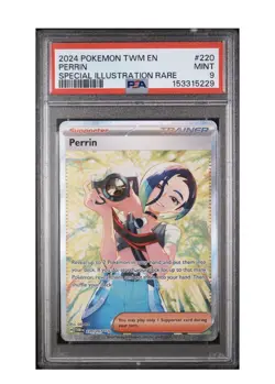 2024 POKEMON TWM EN-TWILIGHT MASQUERADE SPECIAL ILLUSTRATION RARE PERRIN PSA 9 - Image 1