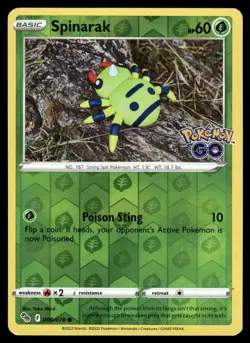 Spinarak 006/078 Common Pokemon GO Pokemon Reverse Holo Yuka Morii NM/M - Image 1