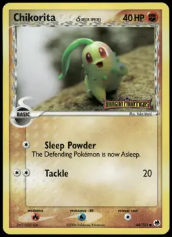 Pokemon Chikorita (Delta Species) Common Dragon Frontiers 44/101 LP Reverse Holo - Image 1