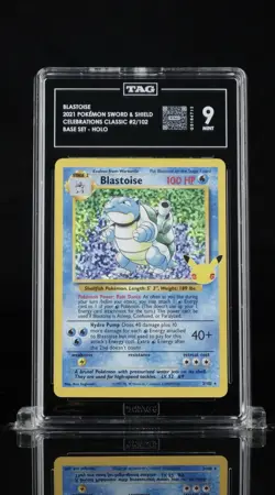 Pokemon TCG Blastoise #2/102 Celebrations: Classic Collection 2021 Holo TAG 9 - Image 1