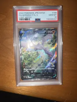 Pokemon Aerodactyl V Full Art Holo Secret Rare S11 Lost Abyss 106/100 PSA 10 - Image 1