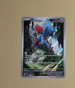 Pokemon TCG Druddigon 151/86 Illustration Rare White Flare - Image 1