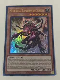Yugioh Merciless Scorpion of Serket x 3 - 1st Edition Ultra Rare NM - Free Holo - Image 2