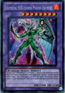 Yugioh Elemental HERO Shining Phoenix Enforcer LCGX-EN139 Secret Rare NM - Image 1