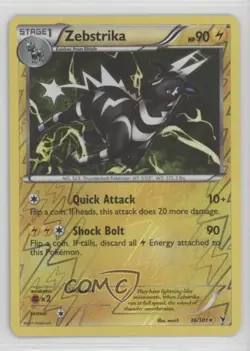 Zebstrika Reverse Foil Pokemon Black & White Noble Victories #36 - Image 1