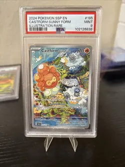 Pokemon Card PSA 9 Castform Sunny Form 195/191 Illustration Rare Surging Sparks - Image 1