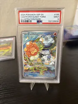 Pokemon Card PSA 9 Castform Sunny Form 195/191 Illustration Rare Surging Sparks - Image 3