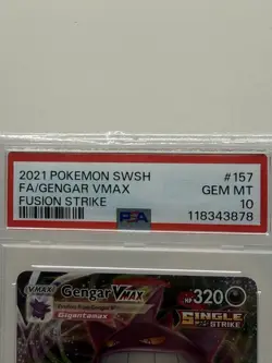 Pokemon TCG Gengar VMAX 157/264 Fusion Strike Ultra Rare Holo PSA 10 - Image 2