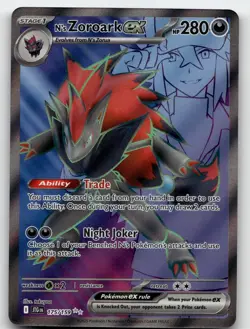 N'S ZOROARK EX 175/159 ULTRA RARE JOURNEY TOGETHER POKEMON NEAR MINT - Image 2