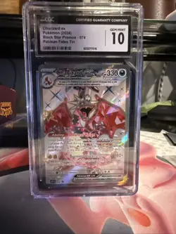 Pokemon Paldean Fates Charizard EX Black Star Promo 074 CGC Gem Mint 10 - Image 1