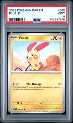 2023 POKEMON PAR EN-PARADOX RIFT #060 PLUSLE PSA 9 - Image 1