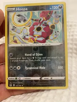 Hoopa 122/196 POKEMON SWSH11: LOST ORIGIN RARE REVERSE HOLO NM/M - Image 2