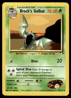 Pokemon TCG Gym Heroes #039/132 Brock's Golbat LP - Image 1