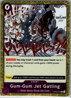Gum-Gum Jet Gatling OP03-072 English PRB02 - One Piece Card - NM - Image 1