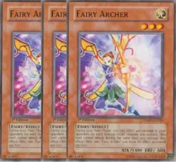 Yugioh - Fairy Archer x 3 - 1st Edition NM - Free Holographic Card - Image 1