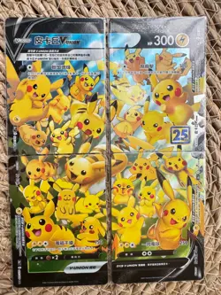 Pokemon Pikachu V-Union Tcg Chinese Card 4pcs - Image 1