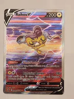 RAIKOU V GG41/GG70 GALARIAN GALAXY CROWN ZENITH RARE FULL-ART POKEMON CARD - Image 1