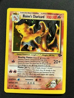 Pokemon Blaine's Charizard Gym Challenge Holo Card 2/132 - Image 1