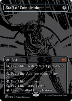 Staff of Compleation Oil Slick Raised Foil NM/PACK-FRESH *Slye's Magic Shoppe* - Image 1