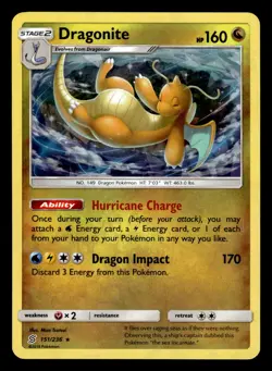 Dragonite 151/236 Cracked Ice Holo Rare Unified Minds Pokemon Card - Image 1