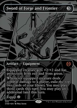 MTG Sword of Forge and Frontier - Oil Slick Raised Foil, NM-Mint, English Phyrex - Image 1