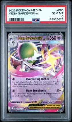 2025 POKEMON MEG EN-MEGA EVOLUTION 060 MEGA GARDEVOIR EX PSA 10 - Image 1