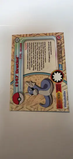 2000 Topps Pokemon Series 3 Silver Foil #147 Dratini TV Animation 1st Edition - Image 3