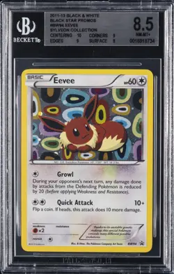 2011-13 POKEMON PROMOS B&W BLACK STAR SYLVEON COLL #BW94 EEVEE BGS 8.5 - Image 1
