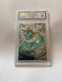 MGC POKEMON 2000 TOPPS CHROME #134 VAPOREON TV ANIMATION EDITION GRADE 10 - Image 1