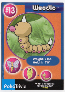 Weedle #13 PokeTrivia Mewtwo Strikes Back Movie Scene 1 Pokemon Card - Image 1