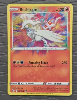 Reshiram Amazing Rare 017/072 Holo Shining Fates Pokemon Card - Image 1