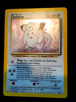 Pokemon Clefairy 5/102 Base Set Holo Rare Card 1999 English 40 HP, Good Cond. - Image 4