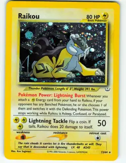 Raikou - Holo - 13/64 Neo Revelation - Pokemon TCG - 2001 - Image 1