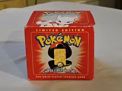NIB Sealed MEWTWO Pokemon 23K Gold Plated Trading Card 1999 Burger King Limited - Image 2
