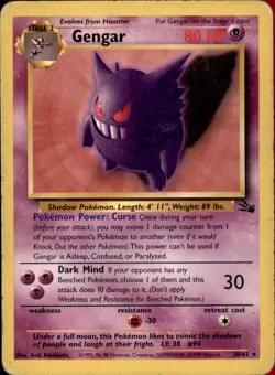 Gengar (20) 20/62 Unlimited - Pokemon Fossil - Image 1