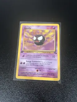 Gastly 33/62 Uncommon Fossil Pokemon 1st Edition Moderately Played - Image 1