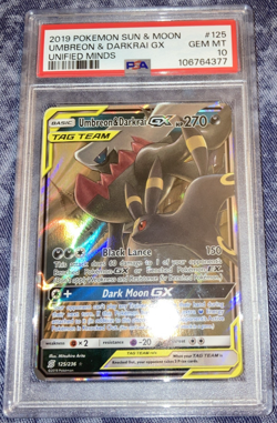 2019 POKEMON UNIFIED MINDS UMBREON & DARKRAI GX #125 PSA 10 GEM MINT #106764377 - Image 1