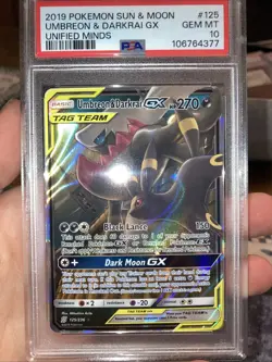 2019 POKEMON UNIFIED MINDS UMBREON & DARKRAI GX #125 PSA 10 GEM MINT #106764377 - Image 5
