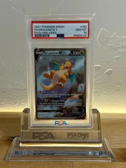 Pokemon Evolving Skies Dragonite V 192/203 PSA 10 GEM MT - Image 1