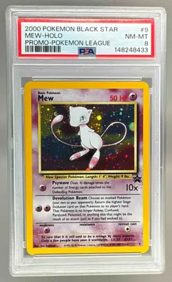 2000 Pokemon Black Star 9 Mew Holo Promo PSA 8 148248433 - Image 1