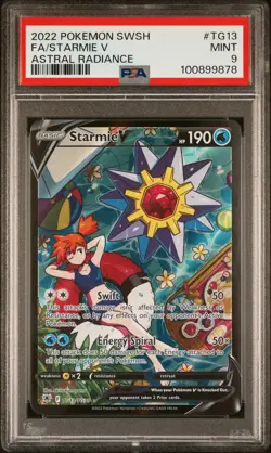 2022 POKEMON SWORD & SHIELD ASTRAL RADIANCE #TG13 FULL ART/STARMIE V PSA 9 - Image 1