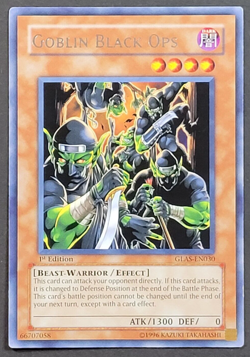 Yugioh TCG- Goblin Black Ops - GLAS-EN030 - NM - 1st Ed - Rare - Warrior - 2007 - Image 1