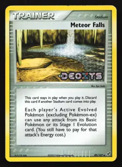 Pokemon Meteor Falls 89/107 EX Deoxys Stamped Reverse Holo - Image 1