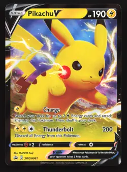 Pikachu V SWSH061 SWSH: Sword & Shield Black Star Promo Pokemon Card - Image 1