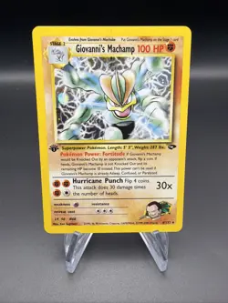 Giovanni's Machamp - 1st Edition Holo - 1/132 Gym Challenge - Pokemon TCG - 2000 - Image 1