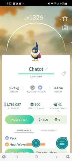 Pokemon Go Shiny Chatot - Image 1