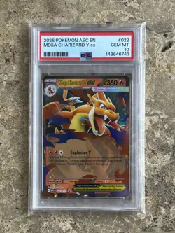 2026 POKEMON ASC EN-ASCENDED HEROES #022 MEGA CHARIZARD Y EX PSA 10 LOW POP - Image 1
