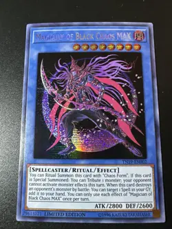 Yugioh Magician of Black Chaos MAX TN19-EN002 Secret Rare Limited Edition LP - Image 1