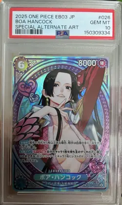 2025 ONE PIECE JPN EB03-ONE PIECE HEROINES ED SPECIAL ALT ART BOA HANCOCK PSA 10 - Image 1
